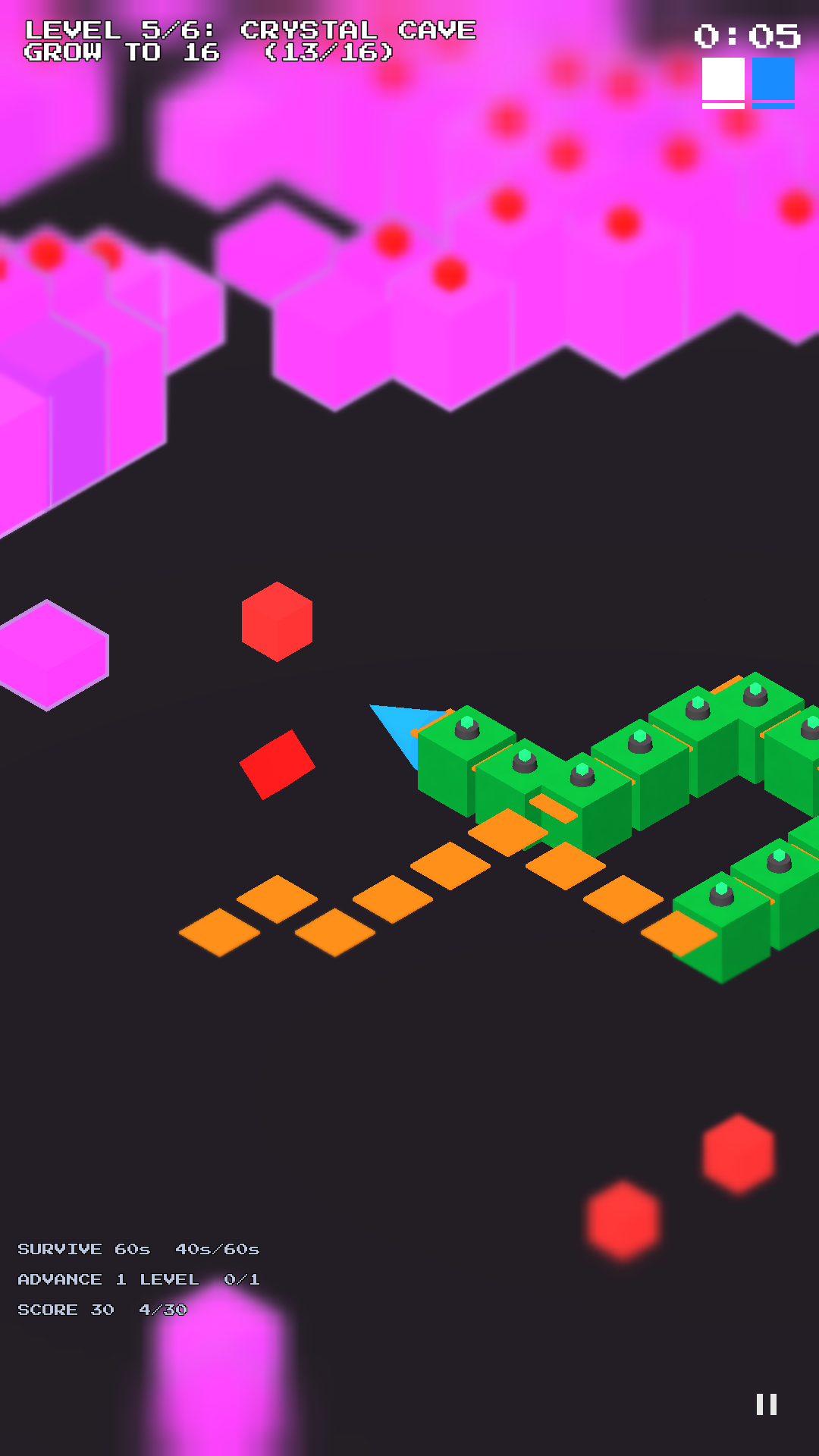 Battle Boa crystal cave biome gameplay screenshot